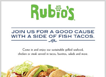saturday, rubio’s taco fundraiser on october 7 from 11am - 8pm